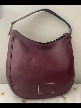 Marc by Marc Jacob’s Pebbled Leather Hobo Bag - Burgundy